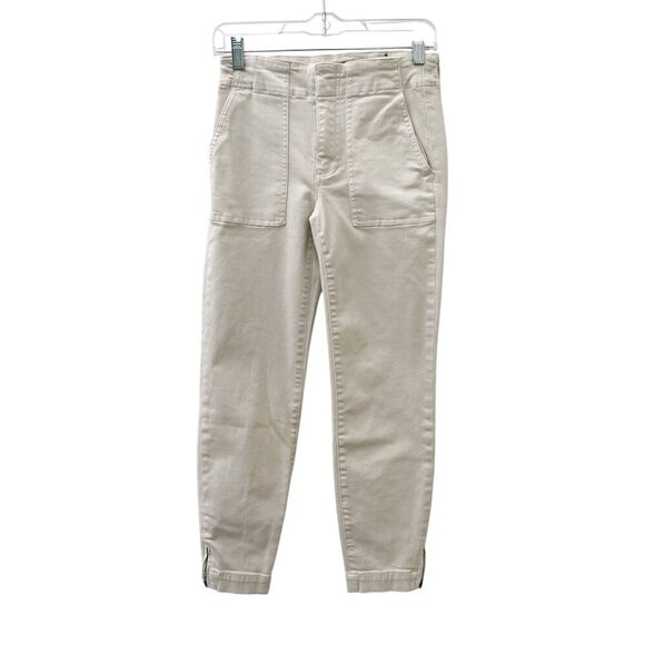 Kut From The Kloth Reese Ankle Zip Straight Leg Stretch White Pants Women Size 0 - Picture 1 of 14